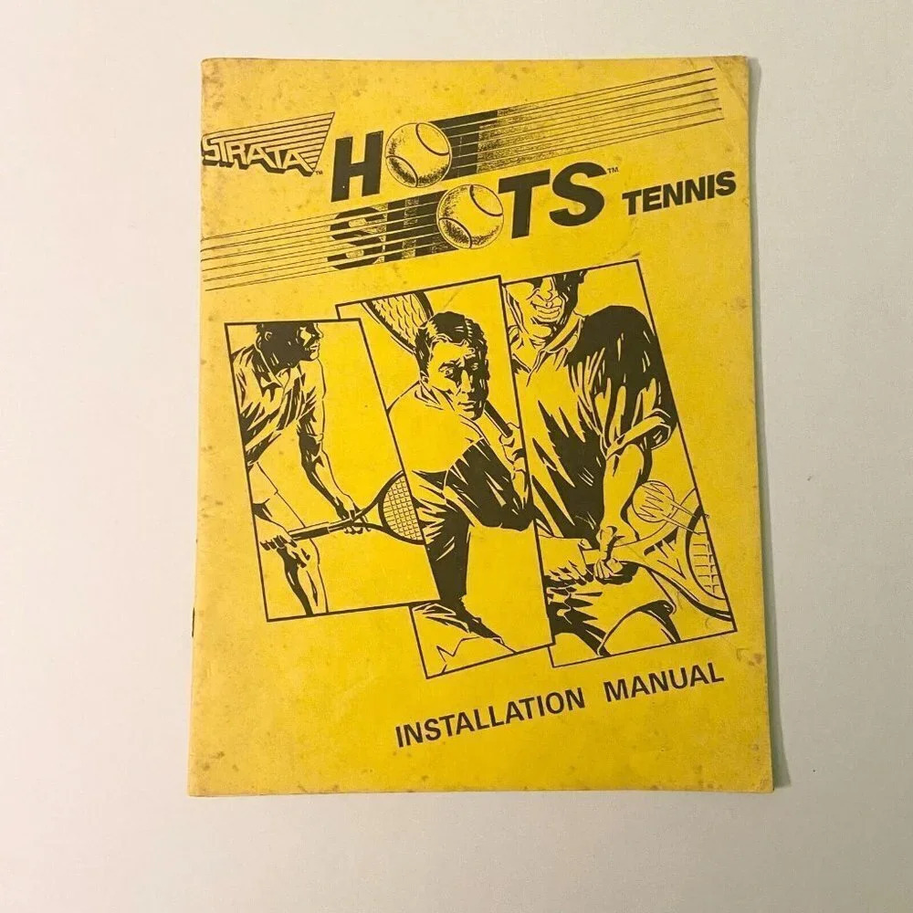 Vintage 1990 Hot Shots Tennis Strata Instruction Arcade Game Manual